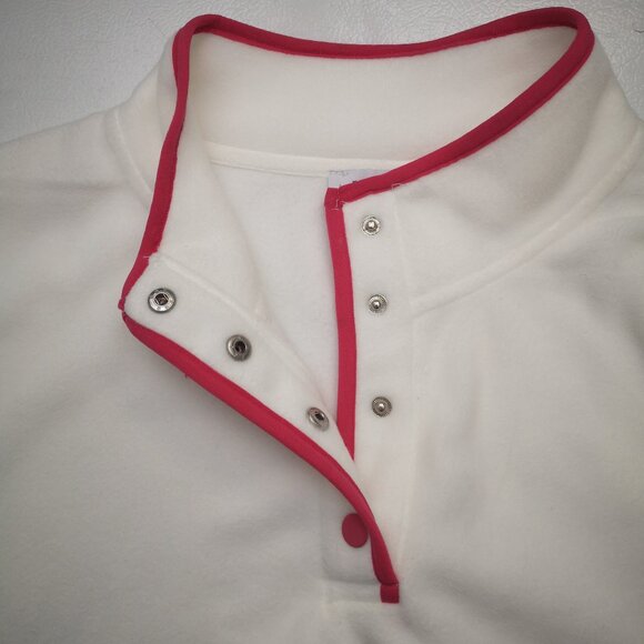 2 - My Style Ladies Size 1X Hot Pink & White 4 Snap Front Closure Fleece Tops - Picture 9 of 12